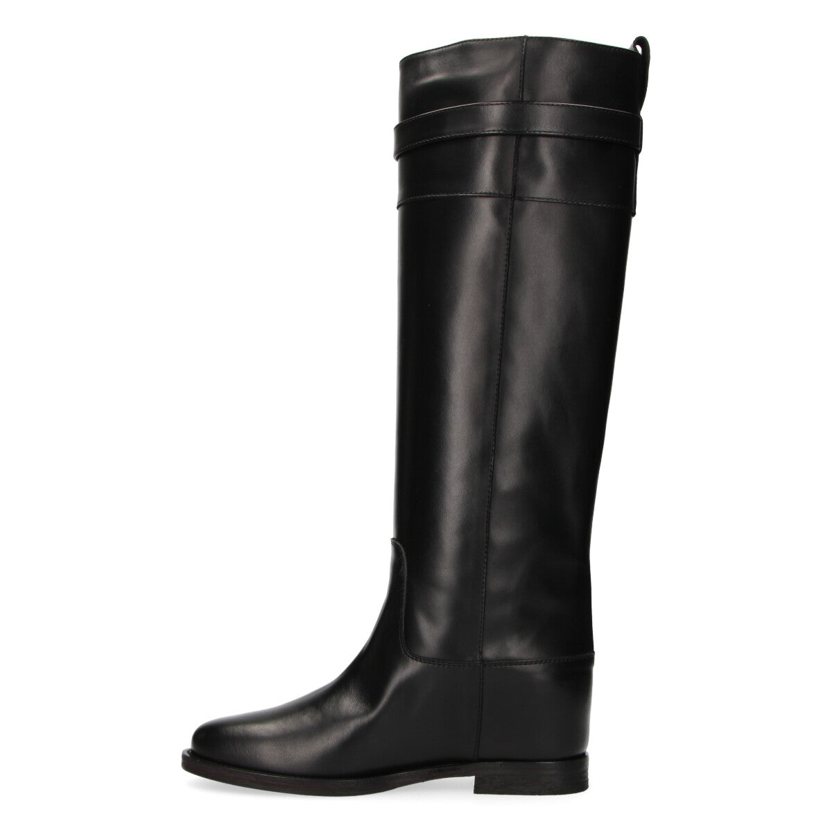 Via Roma 15 stivale nero lucchetto argento