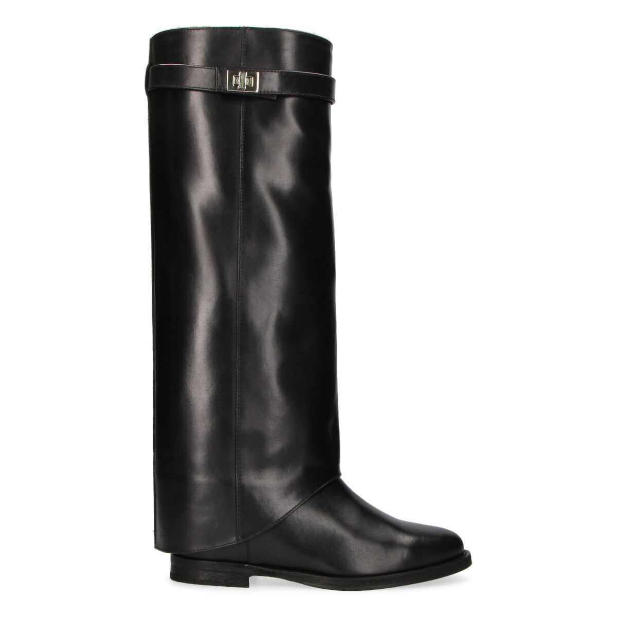 Via Roma 15 stivale rovesciato lucchetto pelle ner