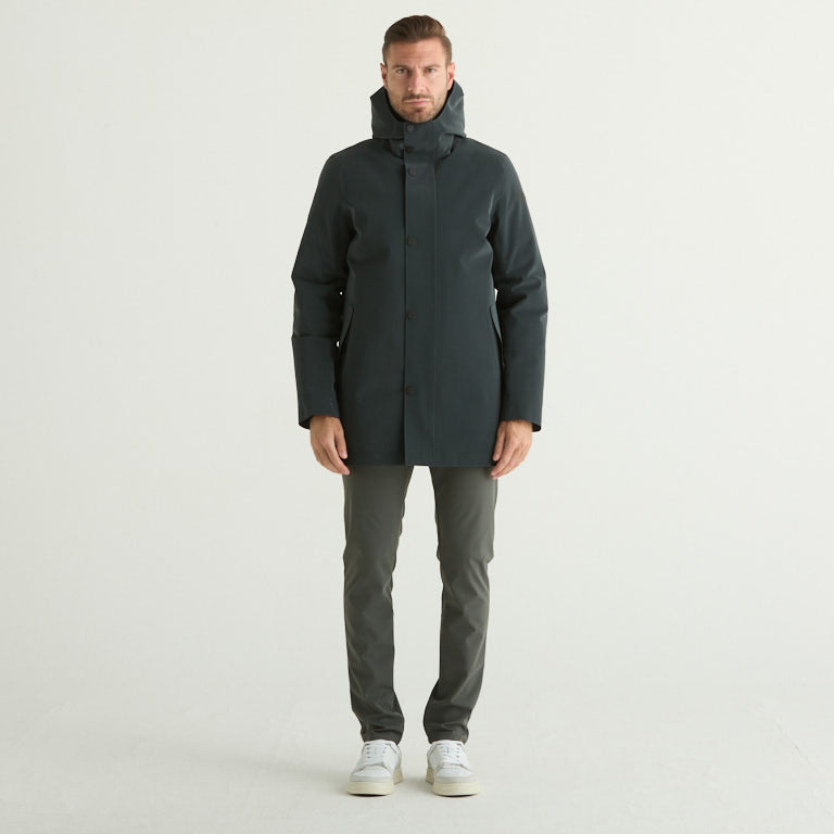 RRD parka gommato con cappuccio antracite