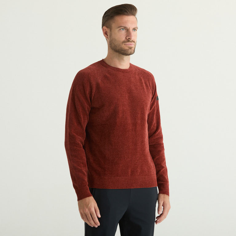 RRD maglione girocollo velluto mattone