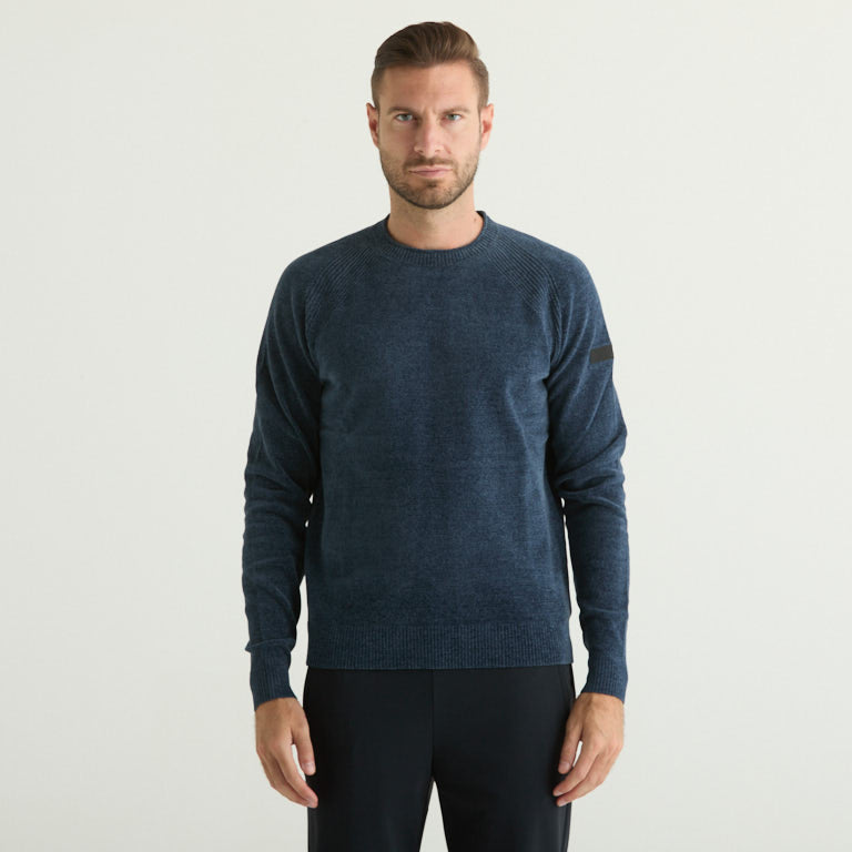 RRD maglione girocollo velluto blu