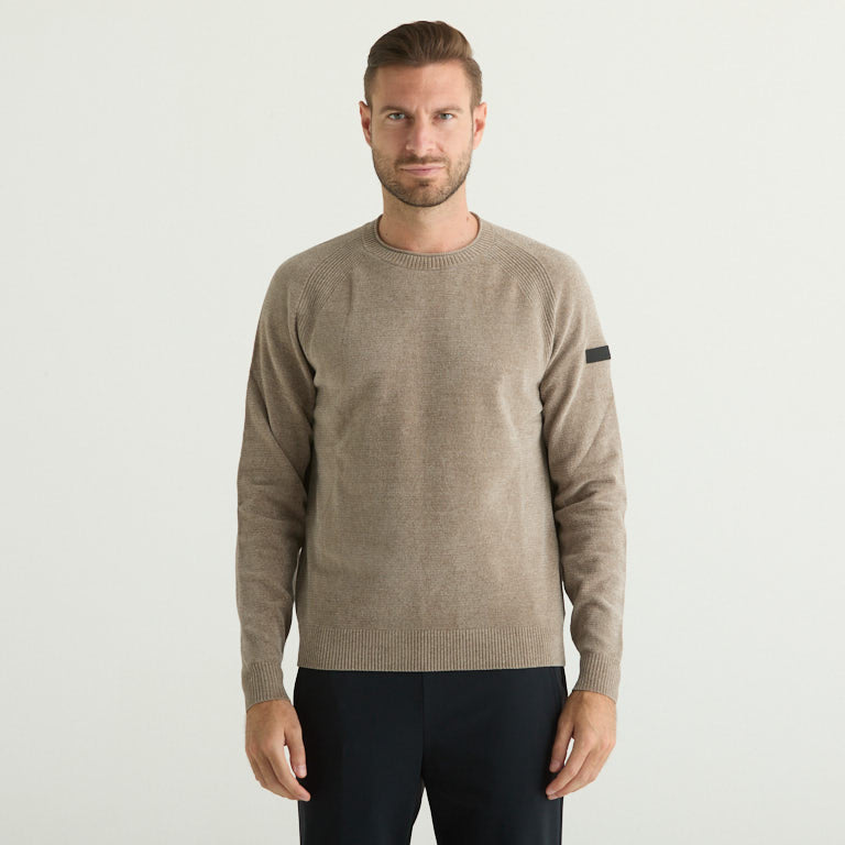 RRD maglione girocollo velluto tortora