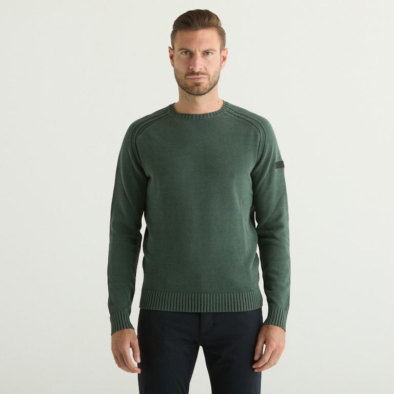 RRD maglia girocollo in cotone verde slavato