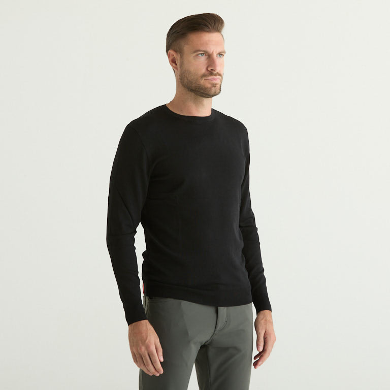 RRD maglione girocollo in tessuto tecnico nero