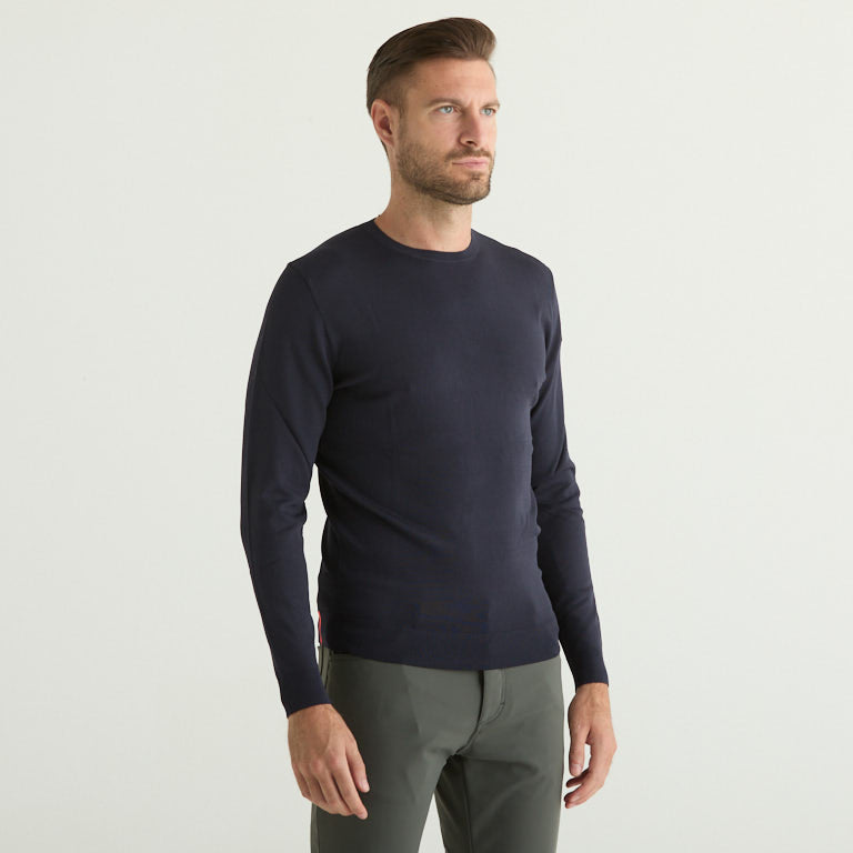 RRD maglia girocollo in tessuto tecnico blu