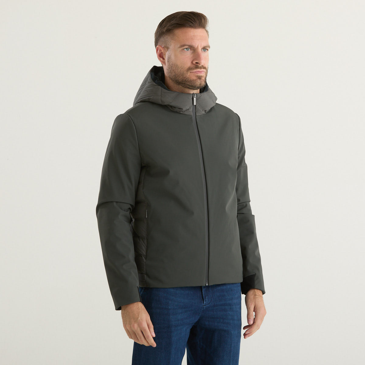 Rrd giubbino leggero con cappuccio verde militare