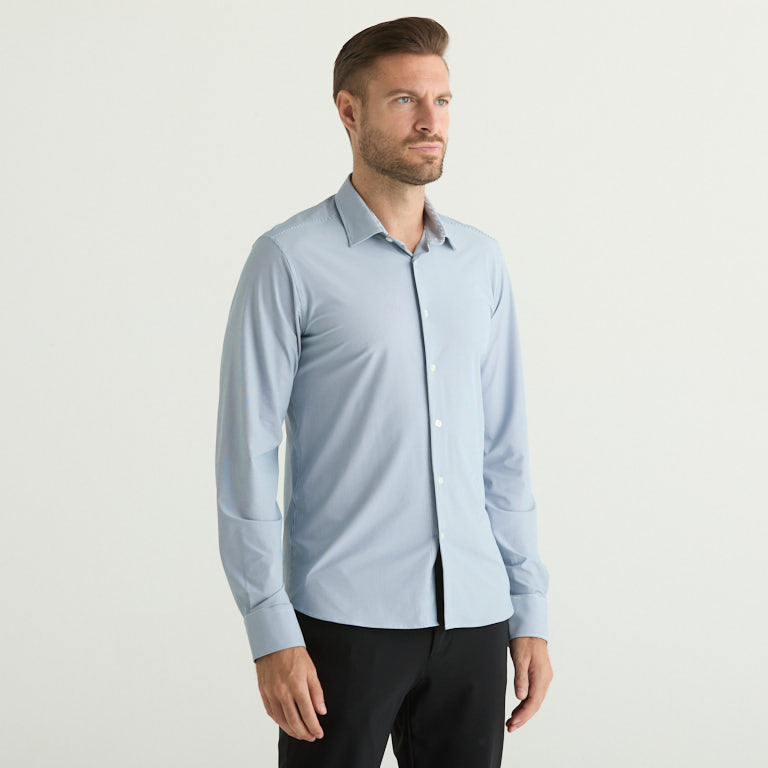 Rrd camicia Oxford Jacquard blu