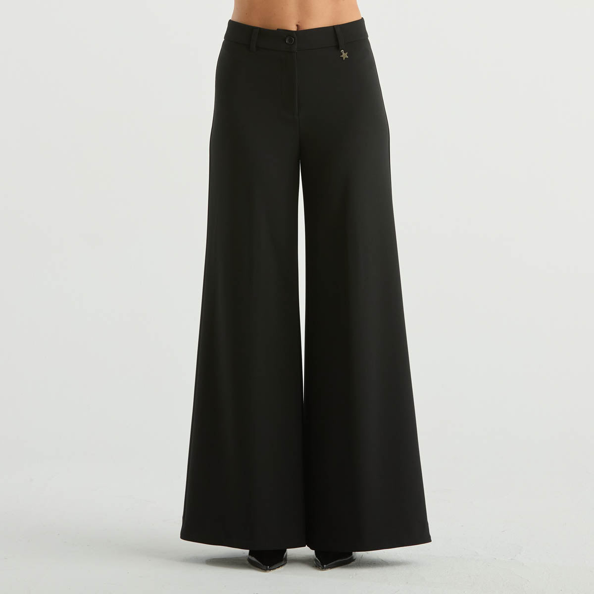 Souvenir pantalone a palazzo elegante nero