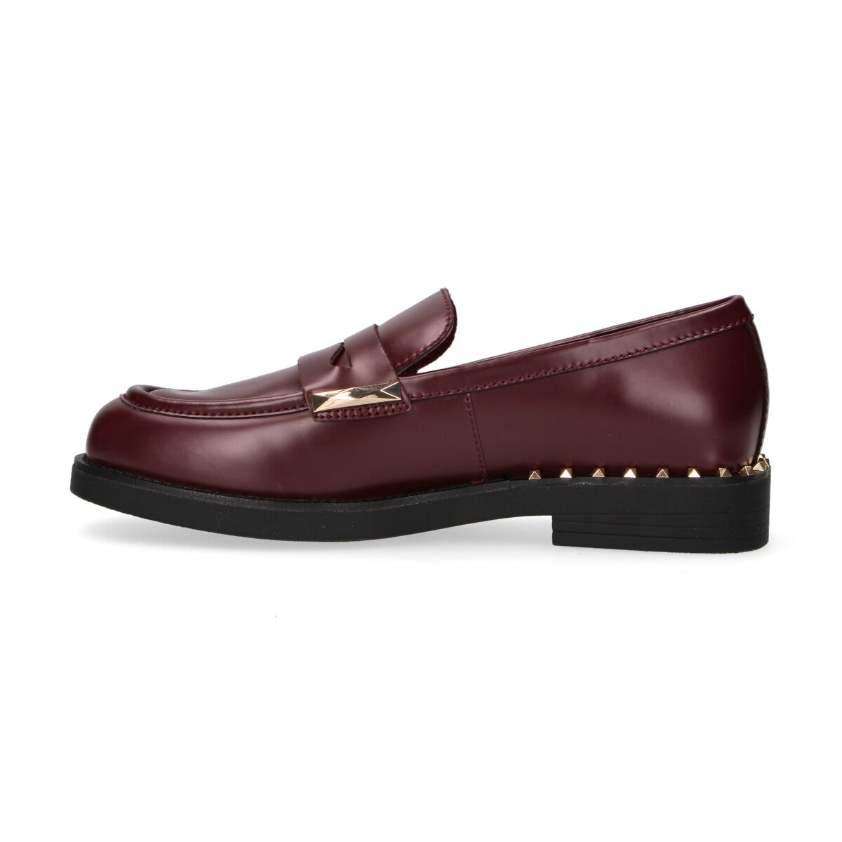 Ash mocassino con borchie in pelle bordeaux