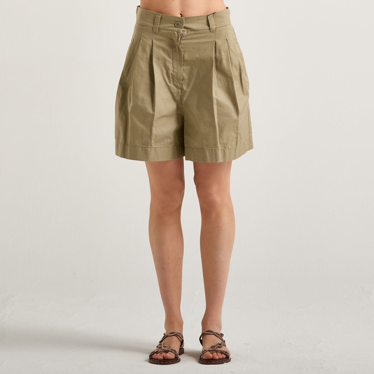 Maxmara bermuda in tessuto oliva