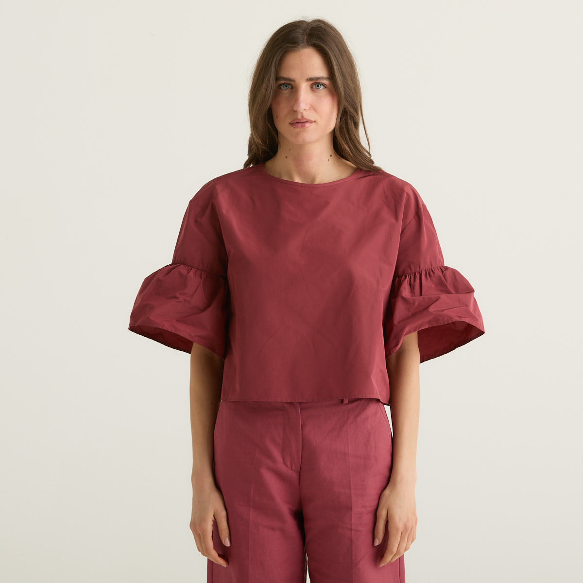 MaxMara blusa crop ciliegia