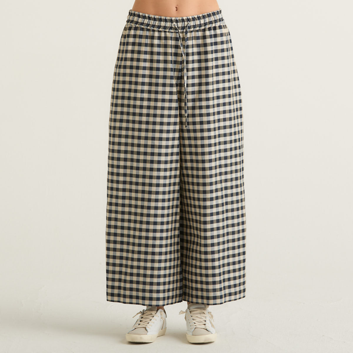 MaxMara pantalone in batavia di cotone blu