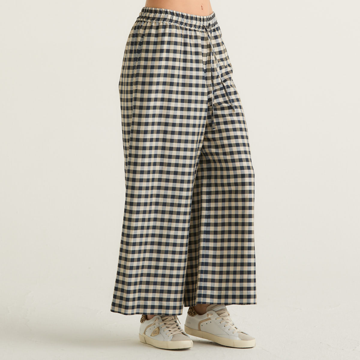 MaxMara pantalone in batavia di cotone blu