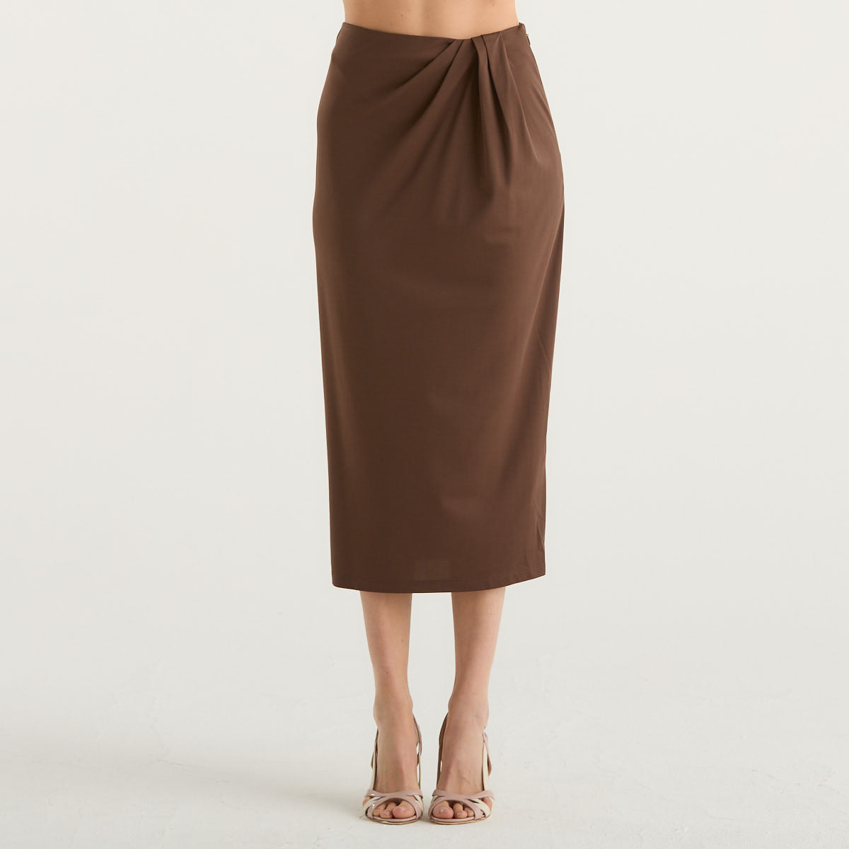 MaxMara gonna midi pieghe marrone