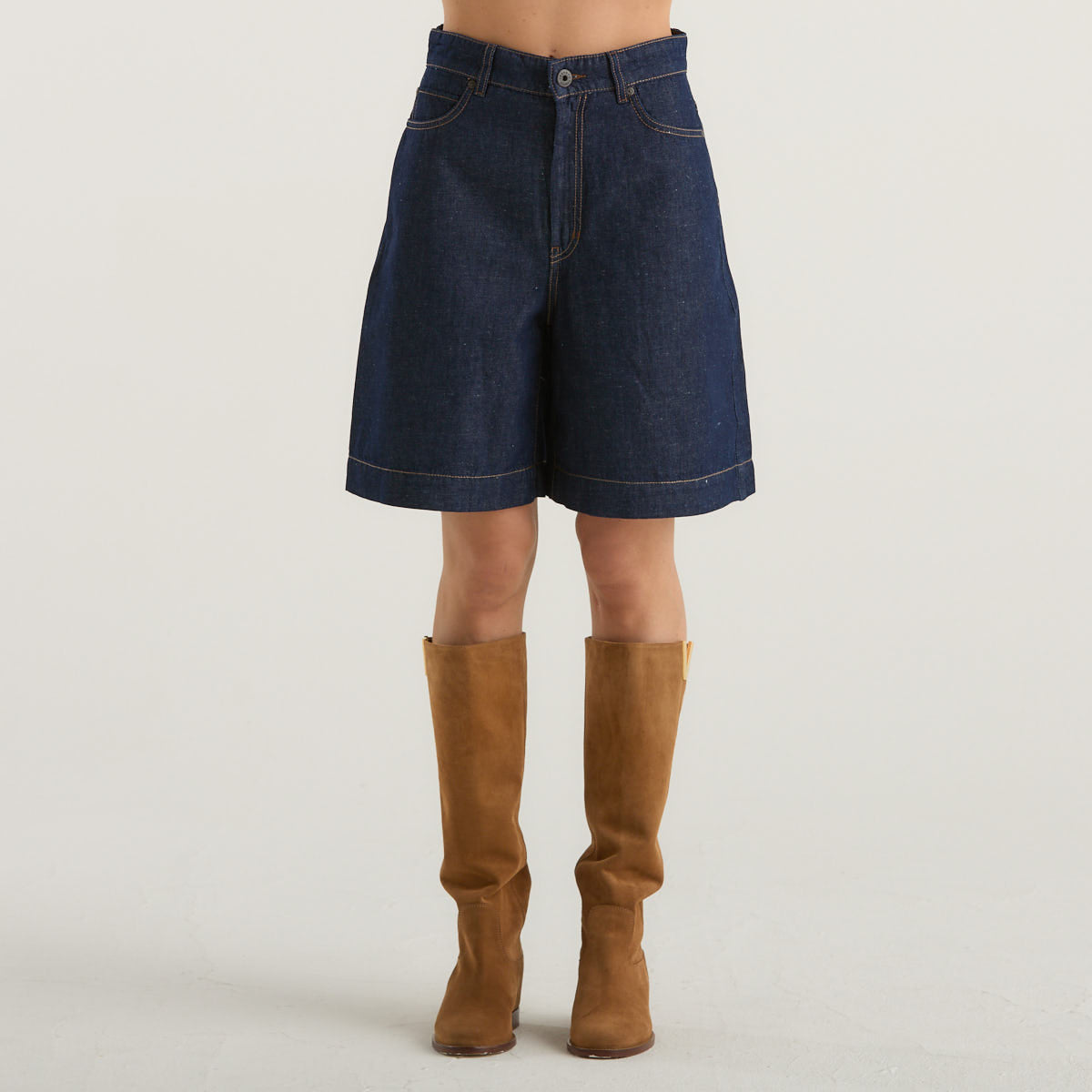 MaxMara bermuda denim e lino blu