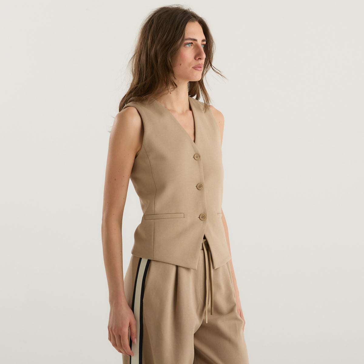 MaxMara gilet in jersey beige