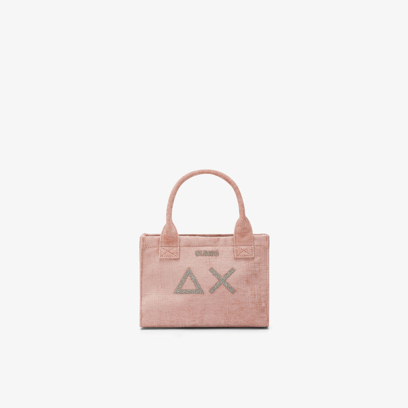 Sun68 Mini shopping bag Cali in velluto rosa