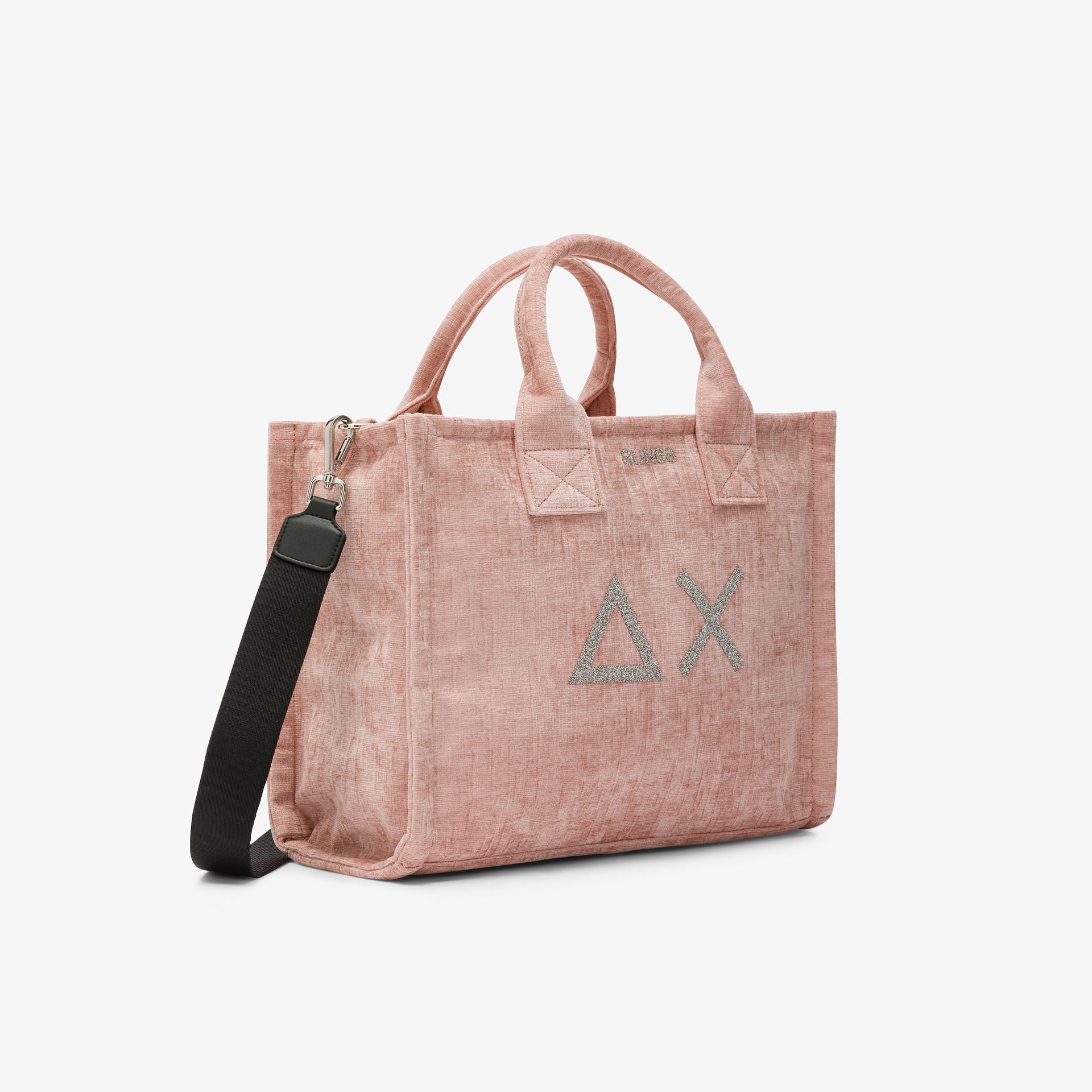 Sun68 Shopping bag midi Cali in velluto rosa