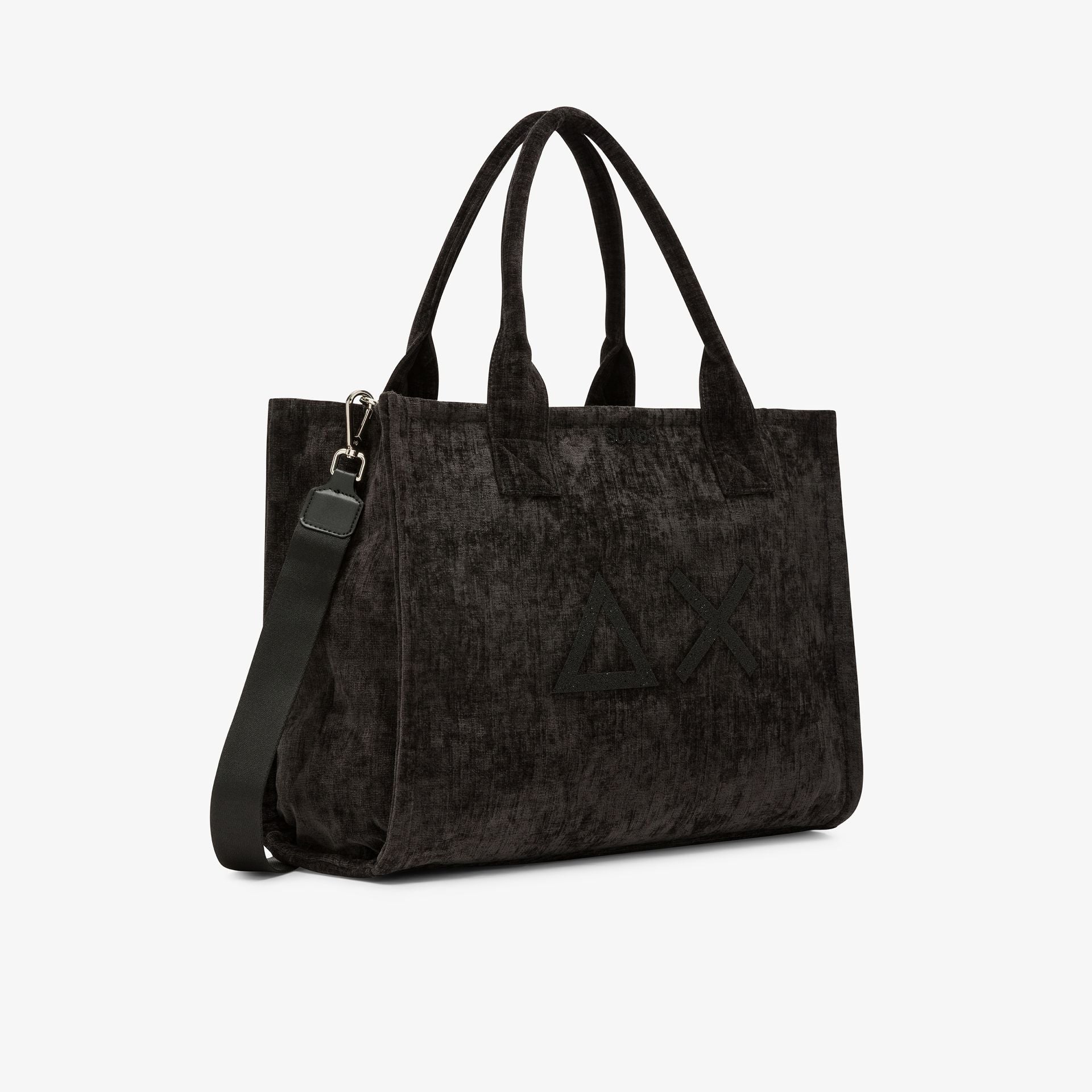 Sun68 Shopping bag large Cali in velluto nero