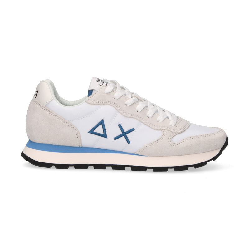 Sun68 sneaker Tom Solid in nylon bianco azzurro