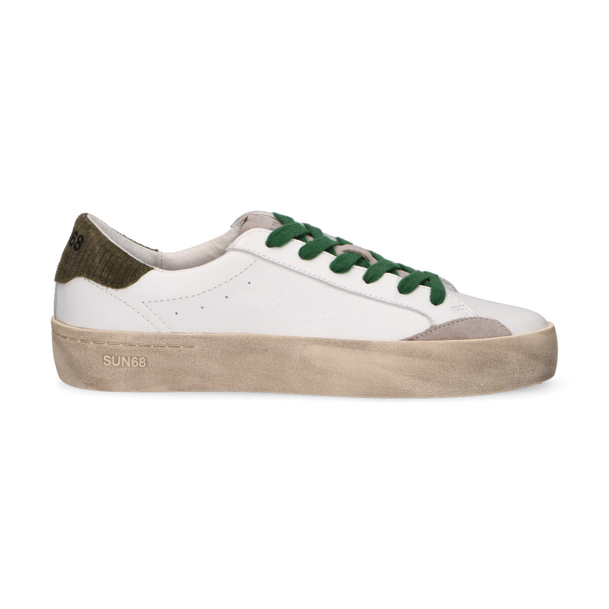 Sun68 sneaker Street Leather pelle bianca verde
