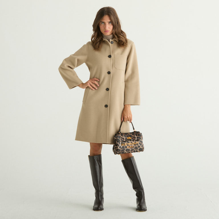 Maxmara Cappotto zenone in drap di pura lana orzo