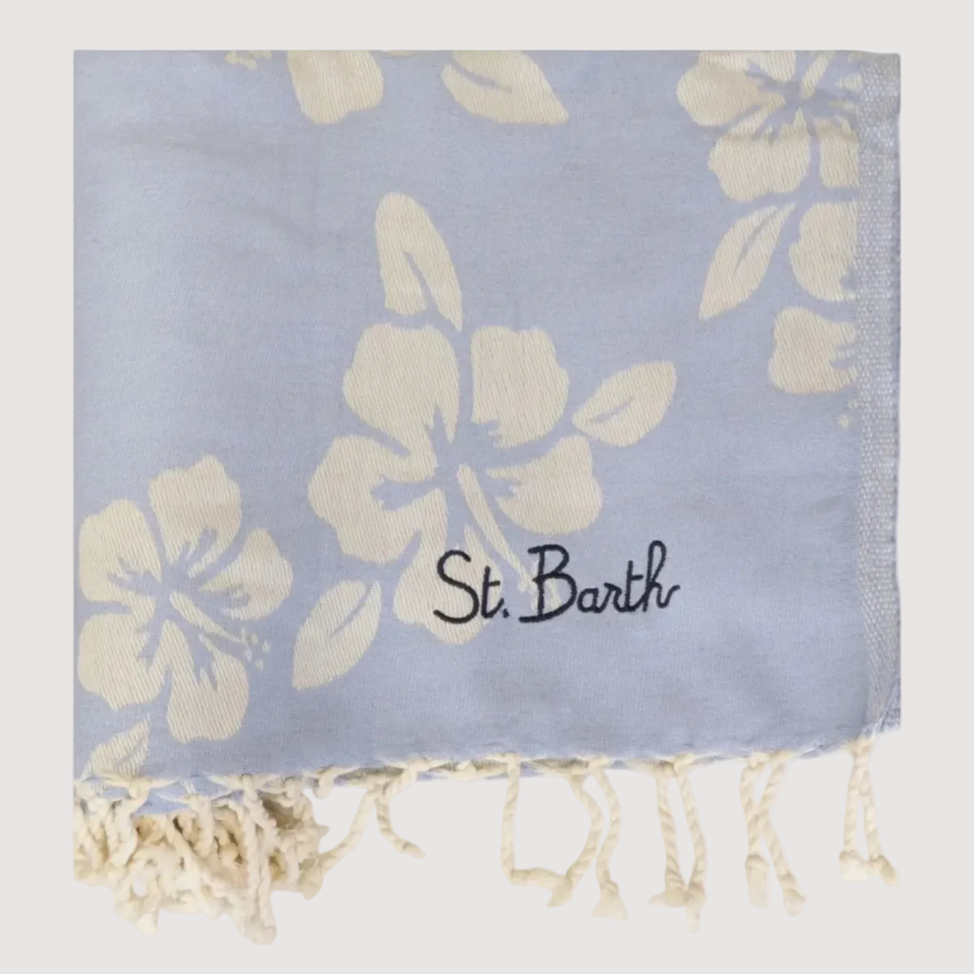 Mc2 Saint Barth telo mare foutas simple hibiscus azzurro