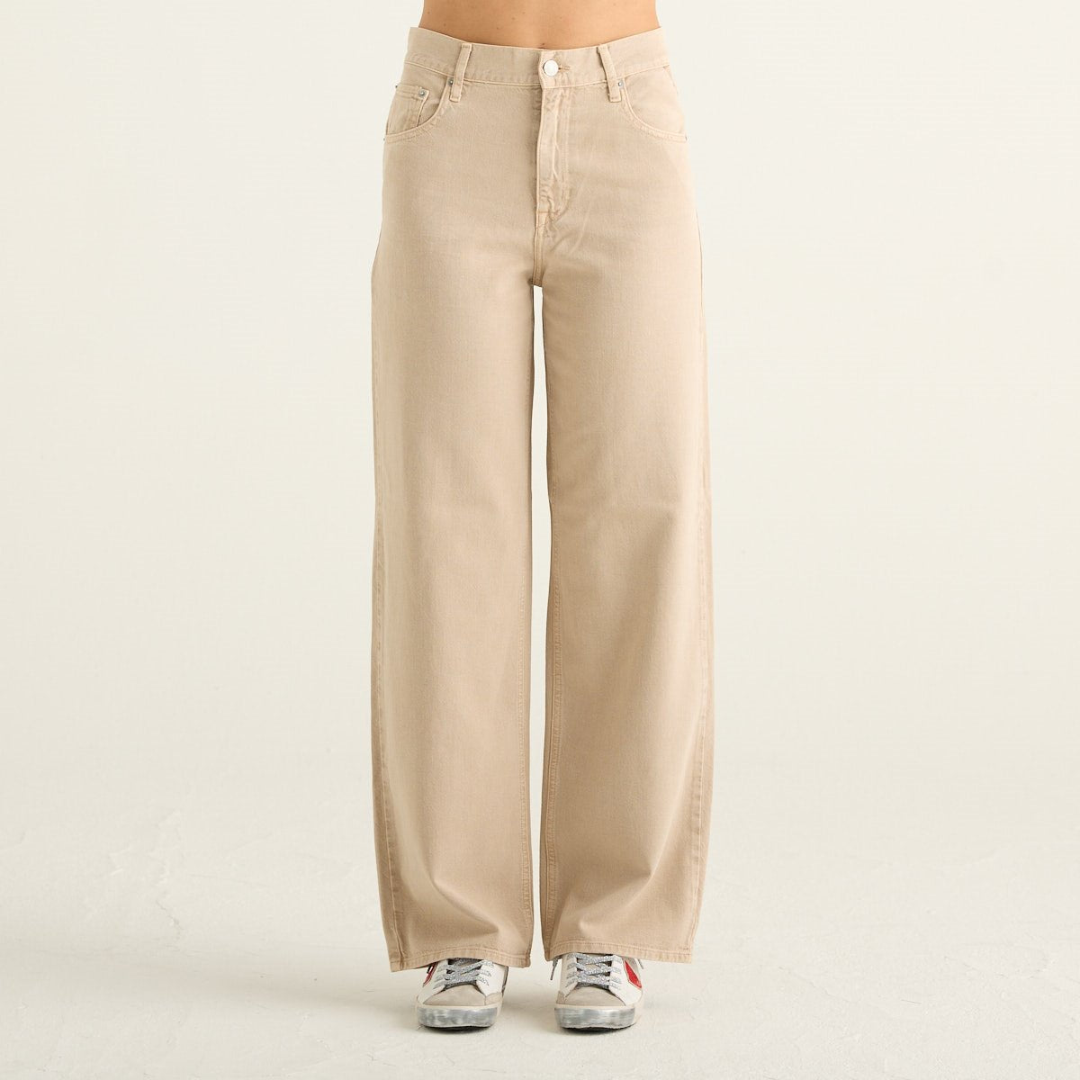 Replay Jeans Donna Cary Wide Leg Beige