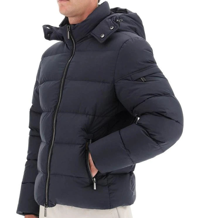 Moorer giubbotto Brett tessuto blu navy