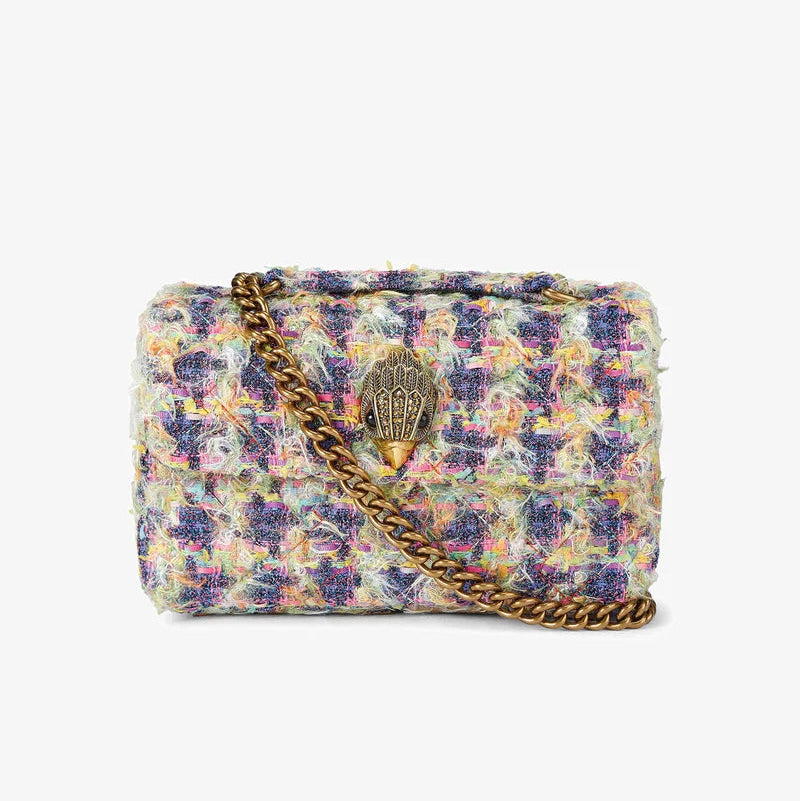 Kurt Geiger borsa a spalla Kensington tweed viola