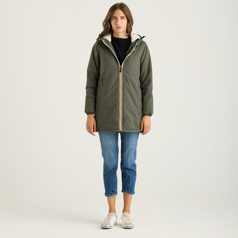 K-Way giubbino jacinthe orsetto con cappuccio verde