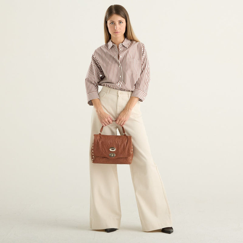 Weekend Max Mara camicia donna Giralda in cotone a righe marroni