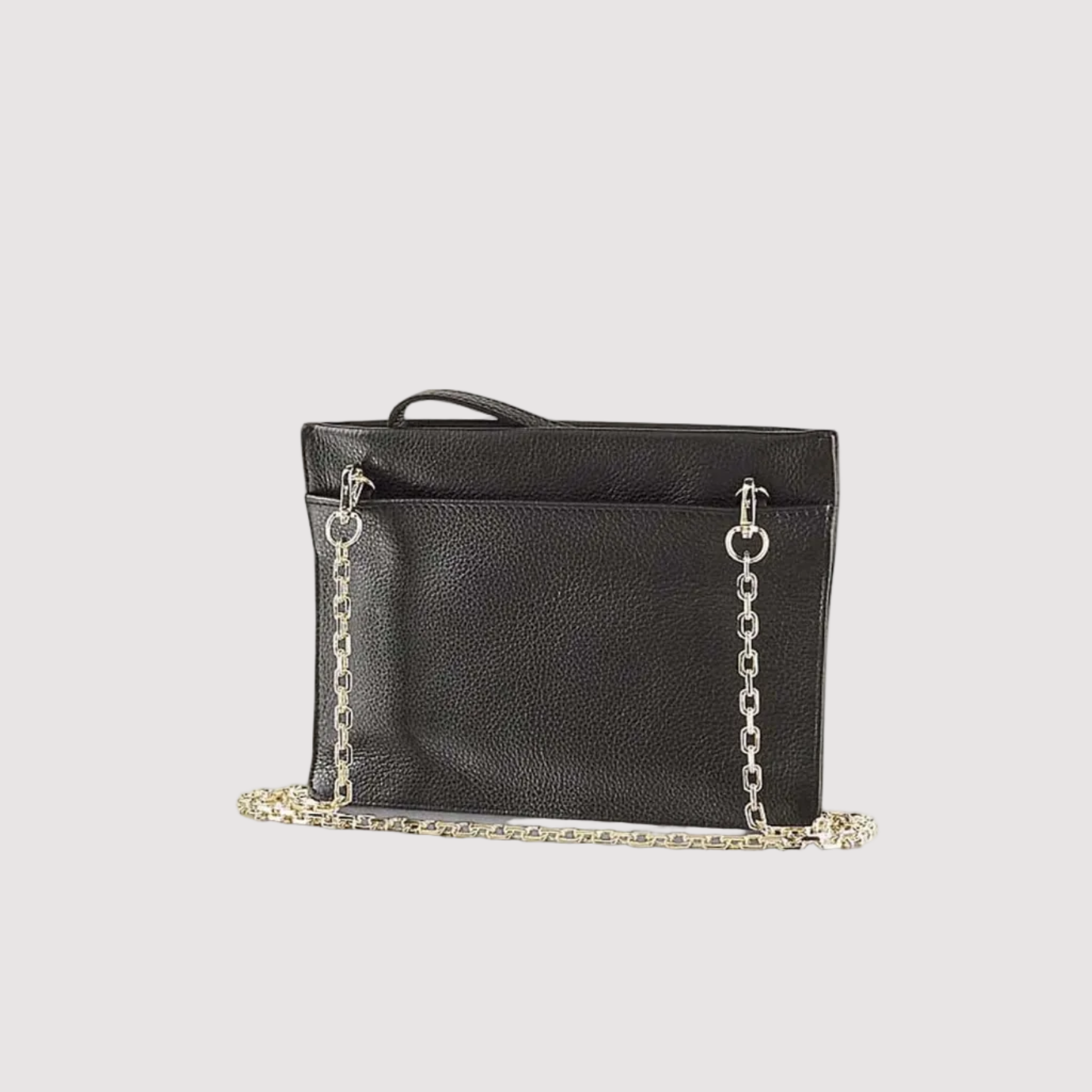 Patrizia Pepe pochette con logo in pelle nera