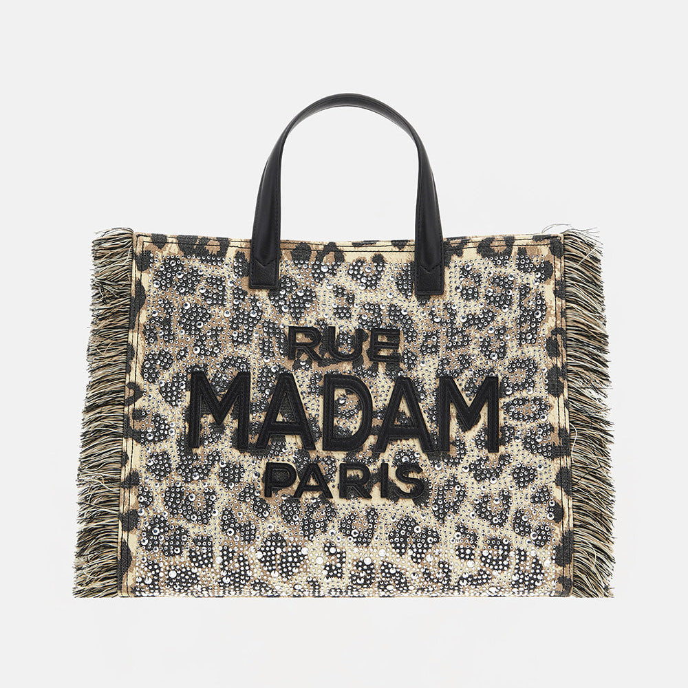 Rue Madame borsa Tote Casablanca leopardata