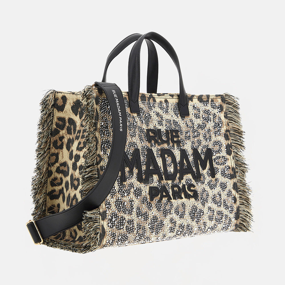 Rue Madame borsa Tote Casablanca leopardata