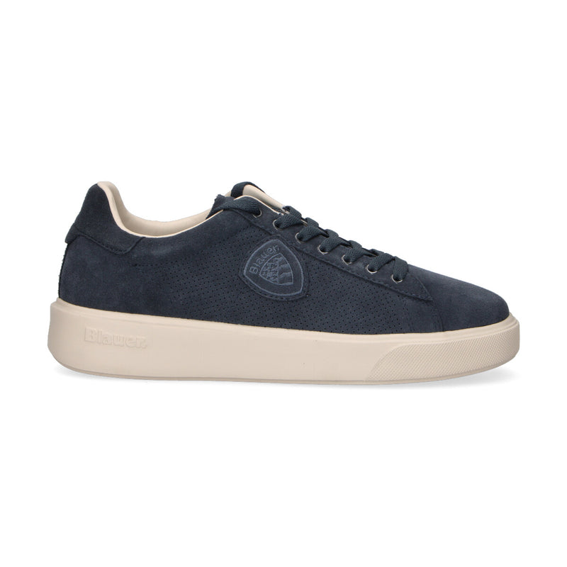 Blauer sneaker Buck in camoscio blu