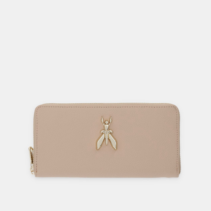 Patrizia Pepe portafoglio Fly in pelle martellata beige