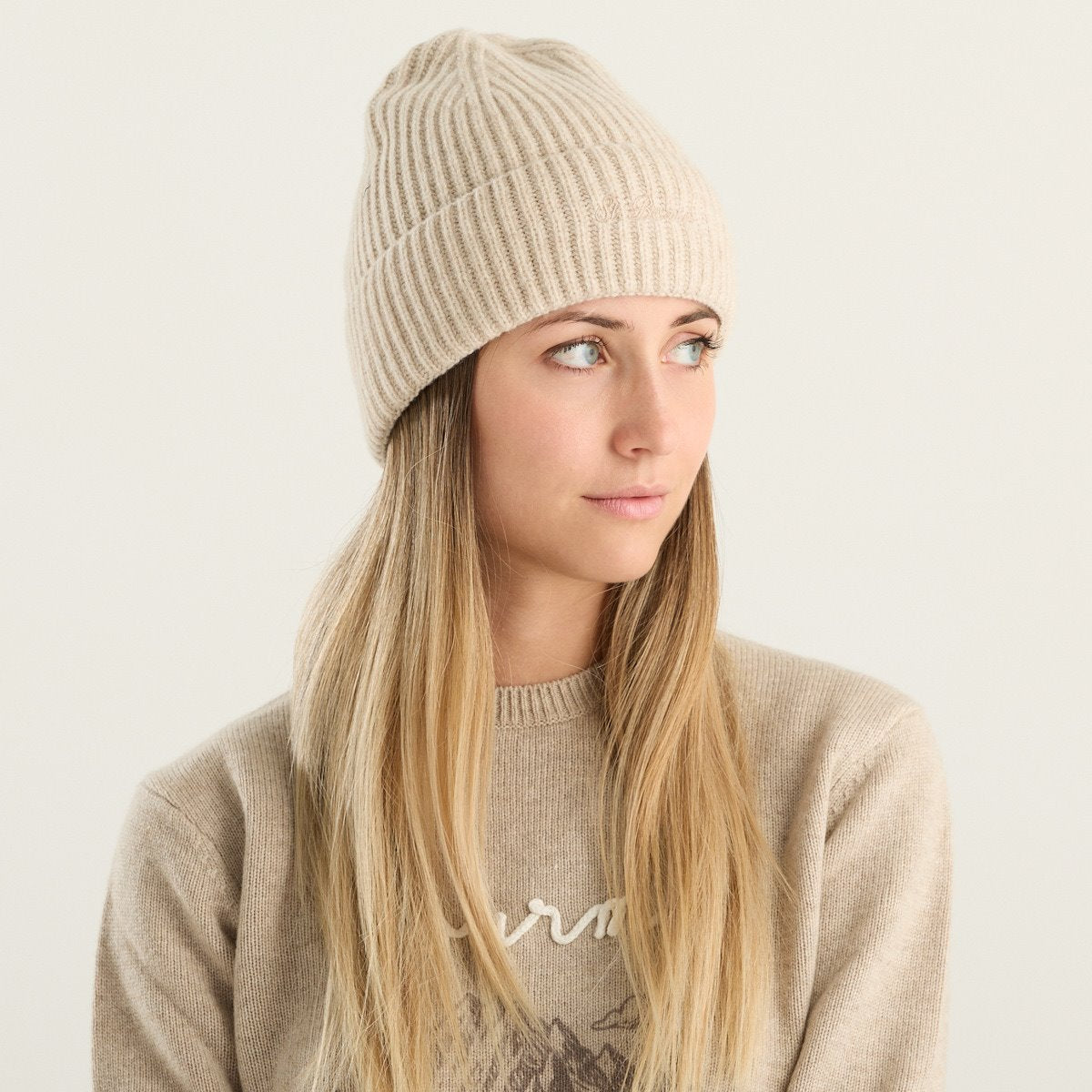 MC2 Saint Barth Cappello Moss Wool Donna Beige in 100% Lana a Coste