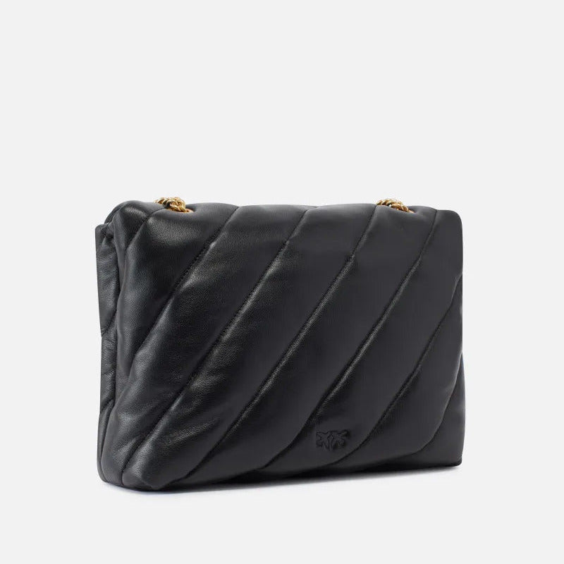 Pinko big love bag puff maxi quilt pelle nera