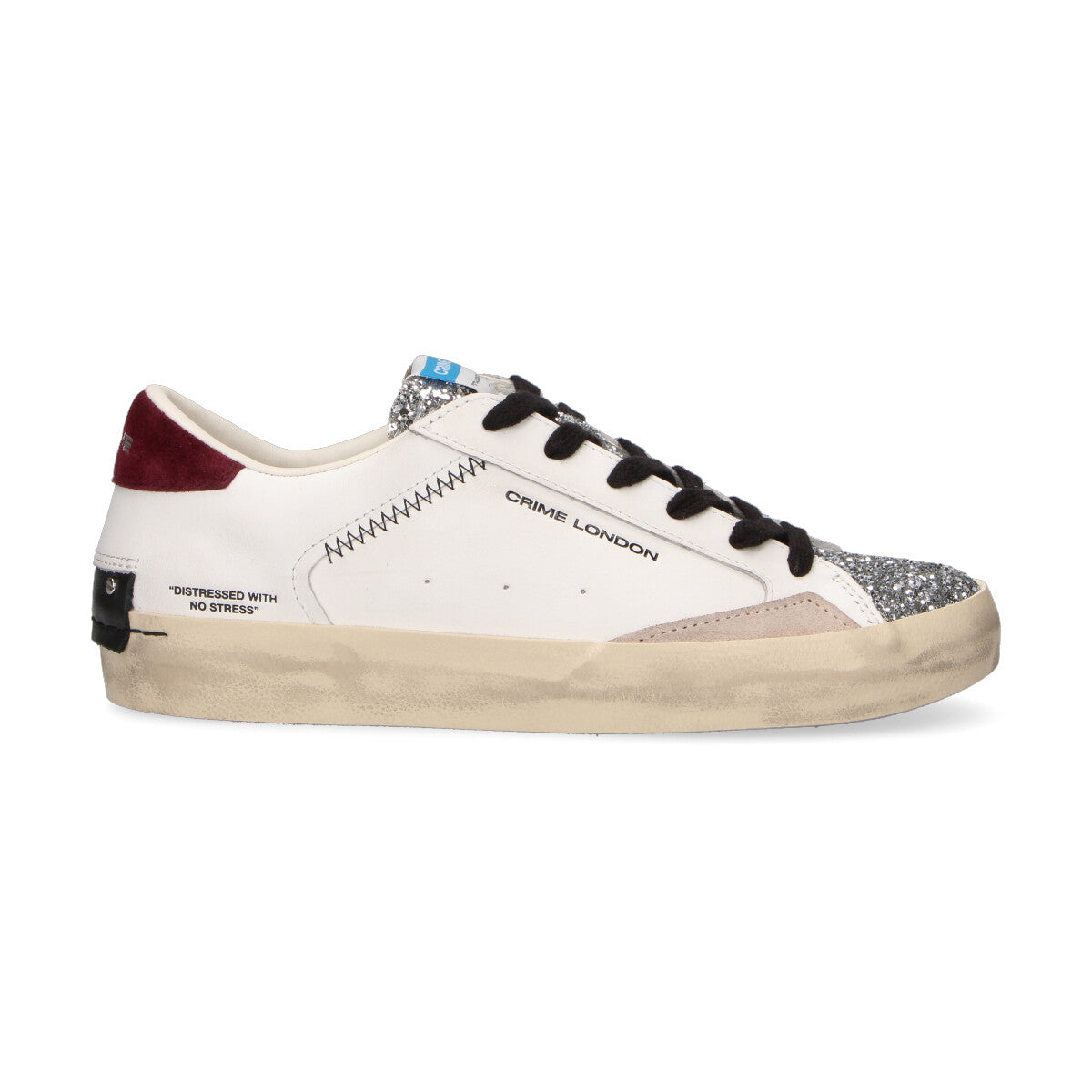 Crime London sneaker Distressed Burgundy Ice