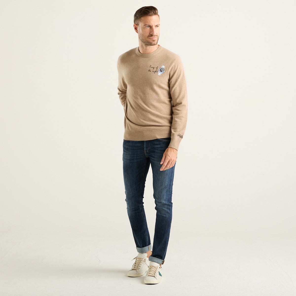 MC2 Saint Barth Heron Light Maglione Uomo Beige King of the Night