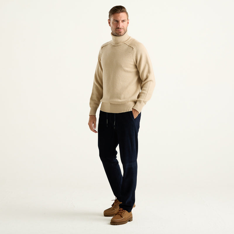 Circolo 1901 pantalone con Coulisse in velluto a coste blu notte