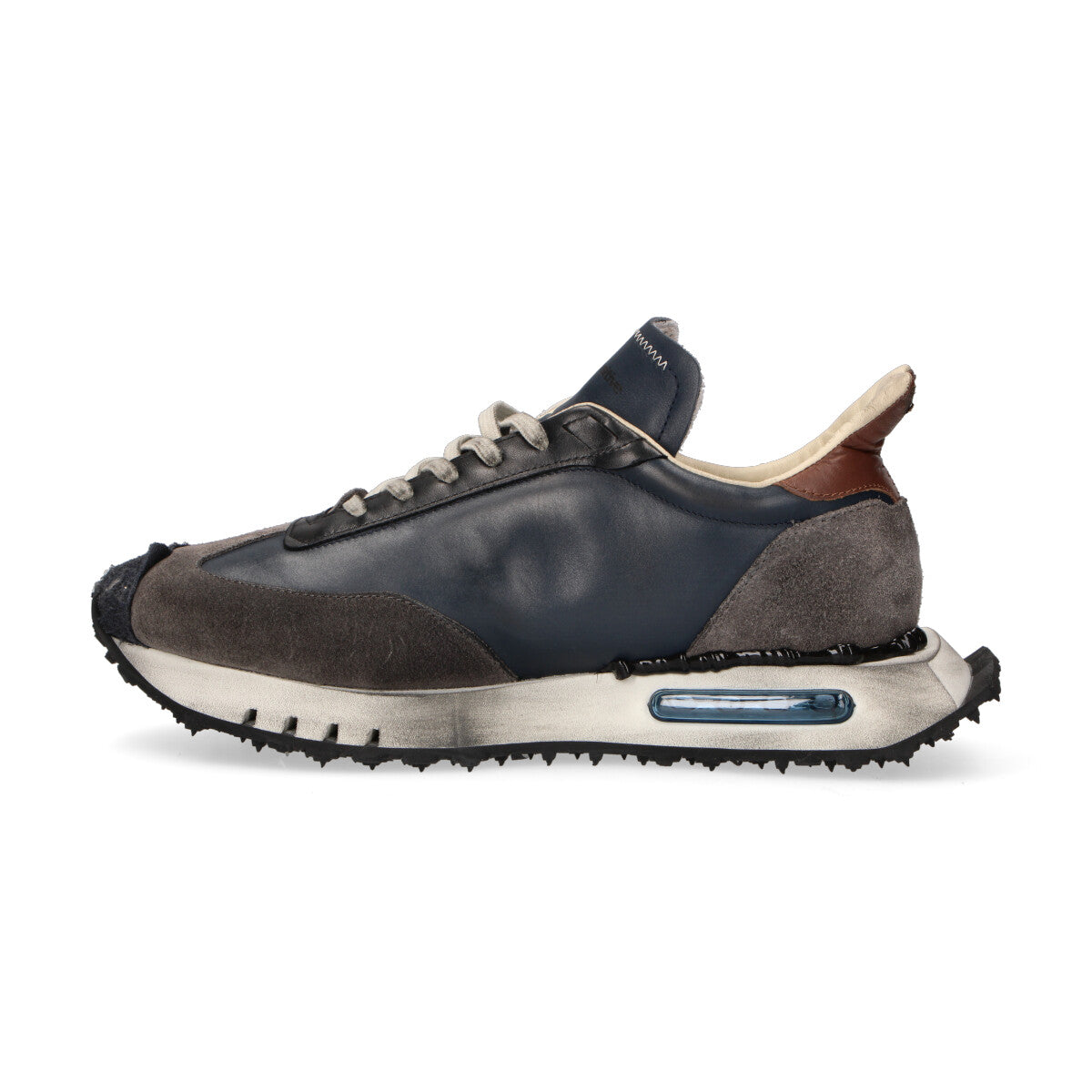 BePositive sneaker Race in pelle blu