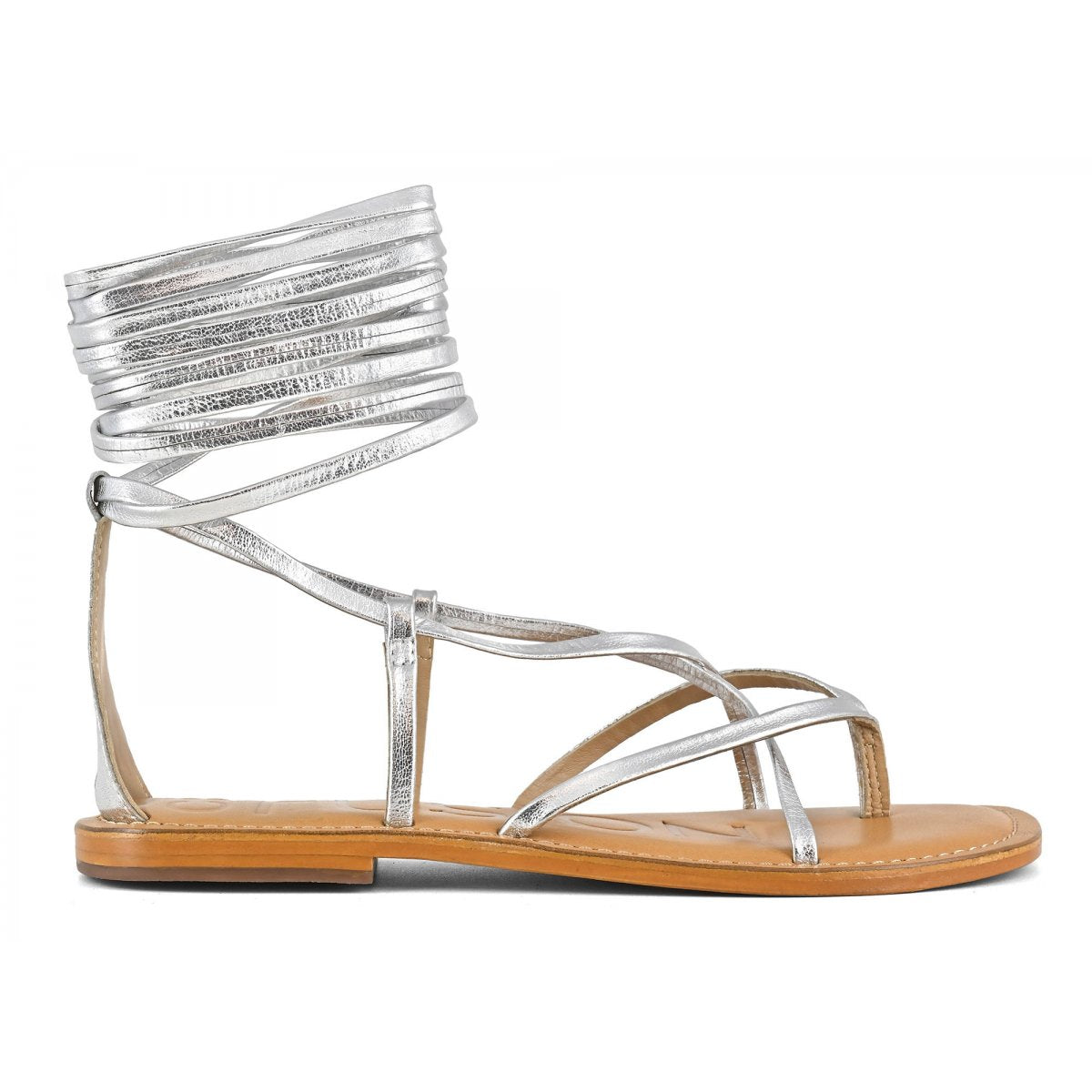 Coral Blue sandalo in pelle argento