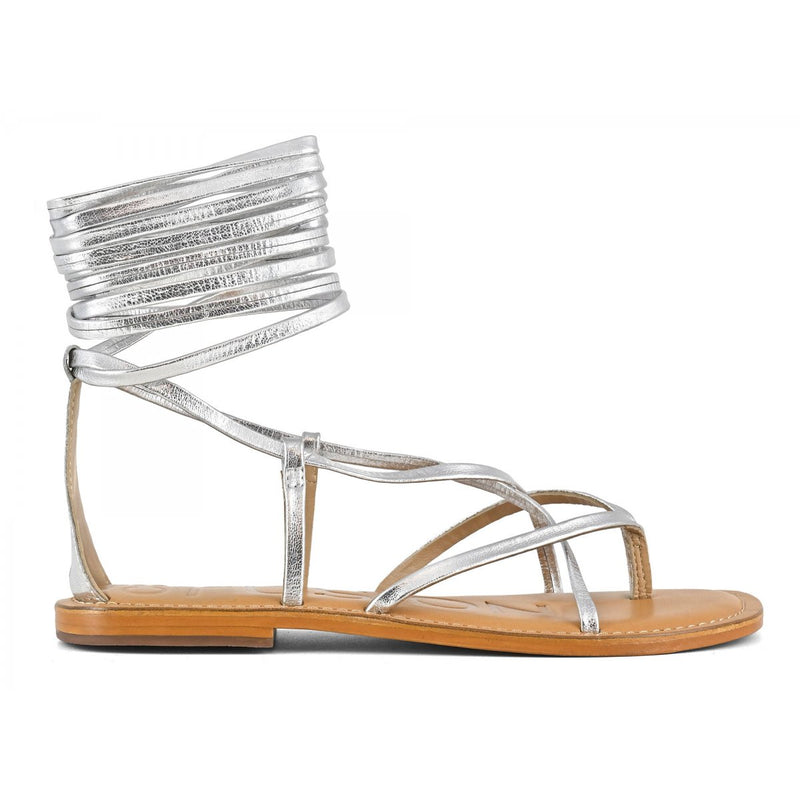 Coral Blue sandalo in pelle argento
