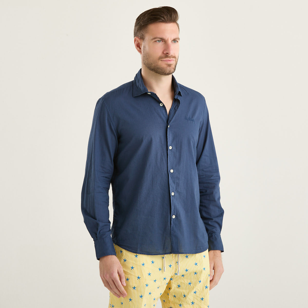 Mc2 Saint Barth camicia leggera blue navy