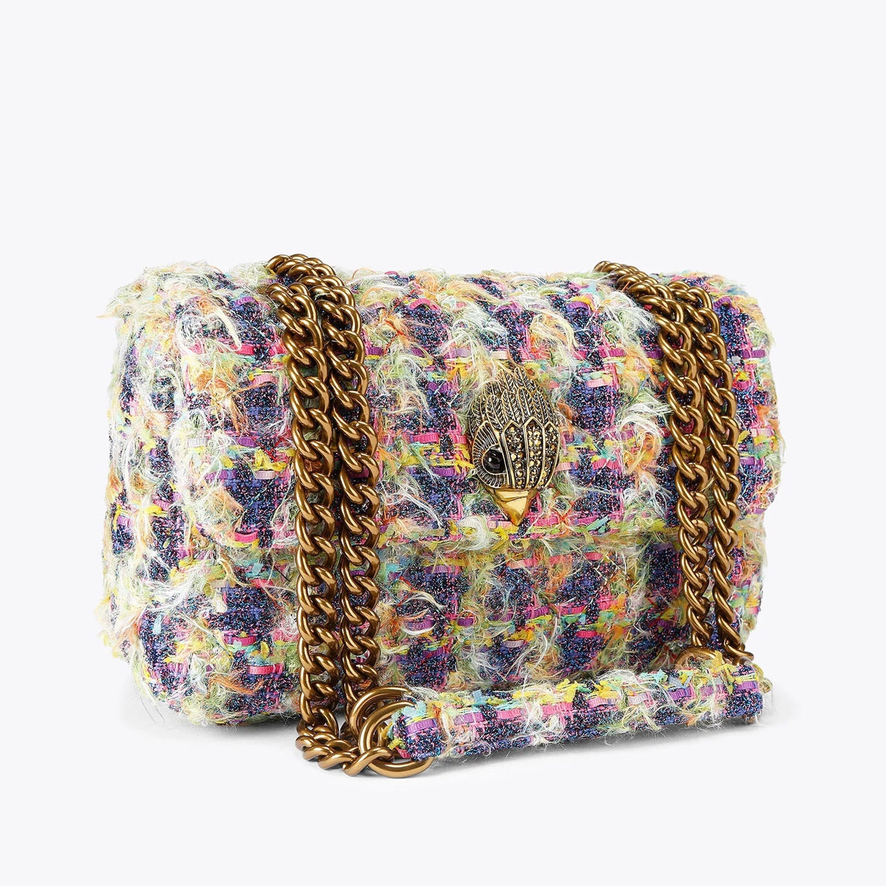 Kurt Geiger borsa a spalla Kensington tweed viola