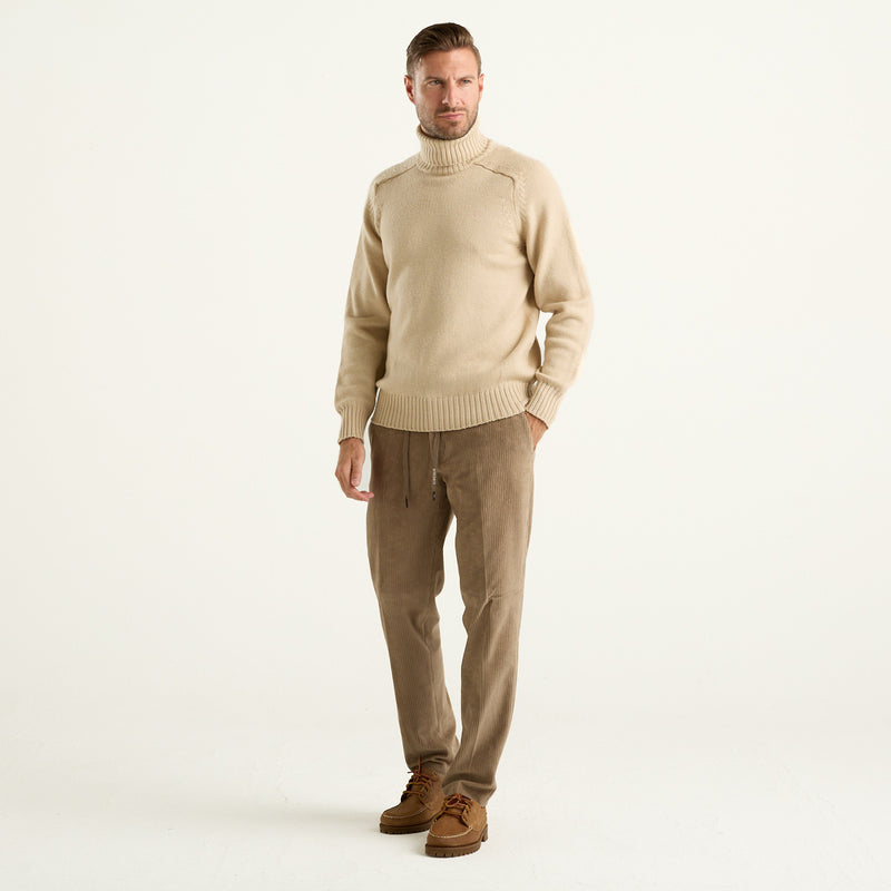 Circolo 1901 pantalone con Coulisse in velluto a coste tortora