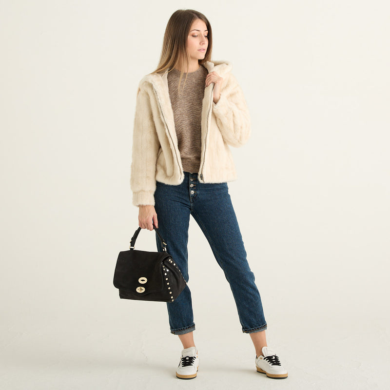 Blanche Giacca Reversibile Donna Crema con Cappuccio