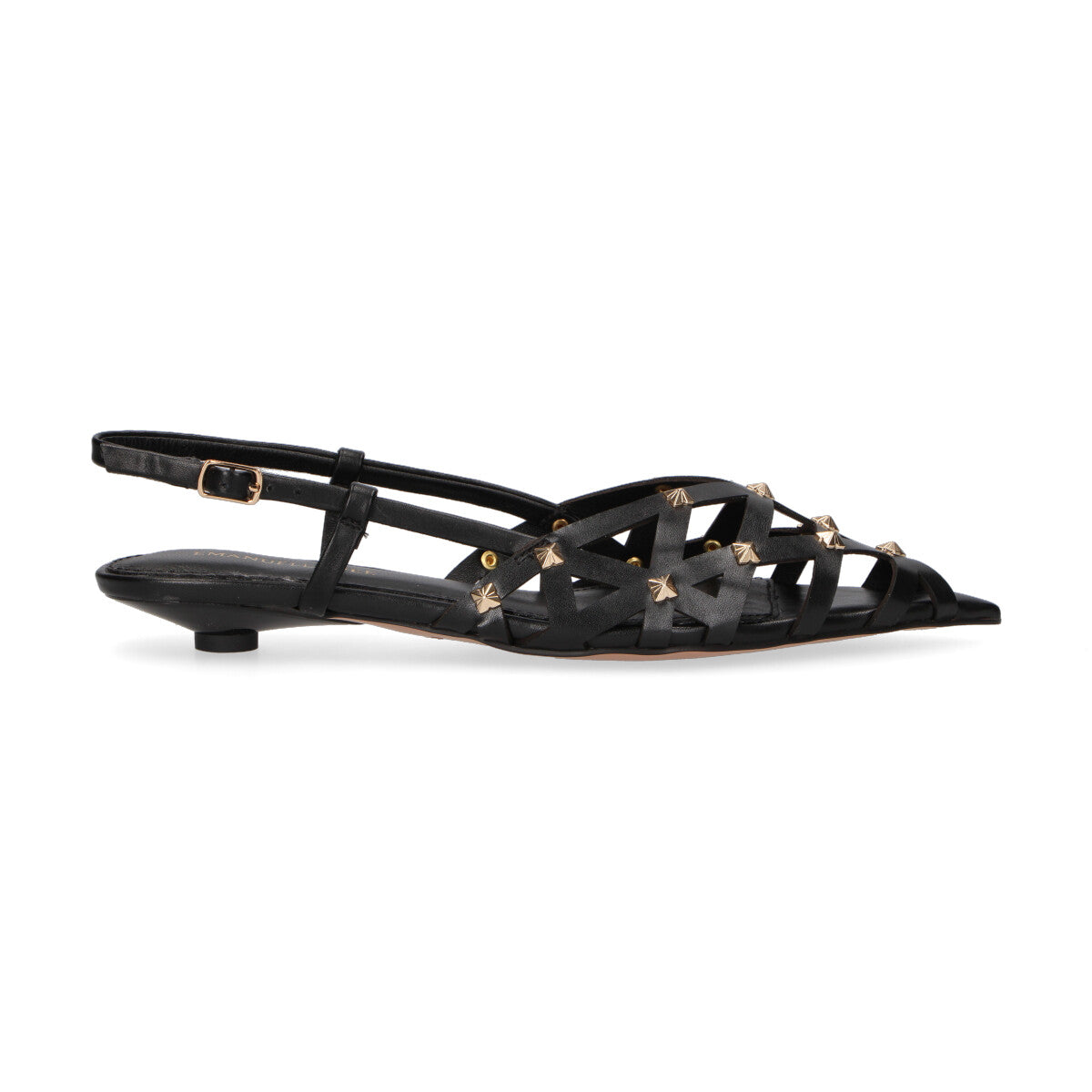 Emanuelle Vee chanel Viola in pelle nera con borchie